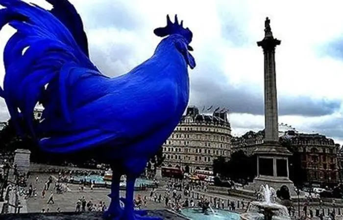 Blue cockerel takes the stage on the Fourth Plinth