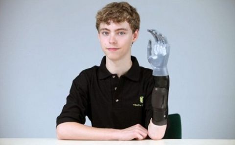 Boy fitted with F1 bionic hand