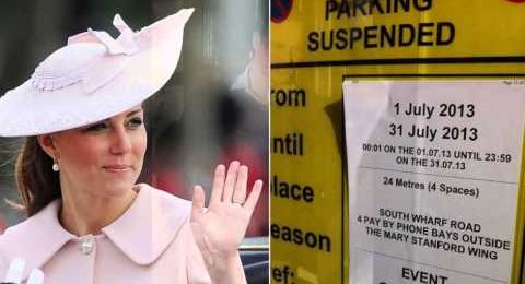 Hospital parking bays reserved for Kate Middleton
